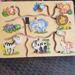 Wooden Maze Puzzle, (one animal head mmissing) - Toy Chest Pakistan